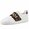 LOUIS VUITTON (WMNS) Frontrow Calfskin Rubber Sneakers White/Brown Fashion Skate Shoes 1A4VSU
