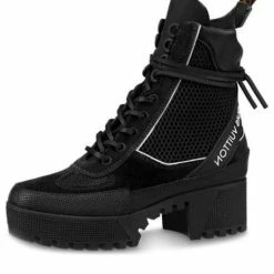 LOUIS VUITTON (WMNS) LV Laureate Suede Small Cowhide Martin Boots Black Marten Boots 1A4W5E