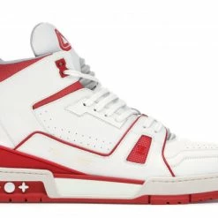 Louis Vuitton LV Trainer Sneaker Mid White Red