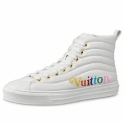 LOUIS VUITTON (WMNS) LV Stellar Calfskin High-Top Sports Shoes White Fashion Skate Shoes 1A5C5H