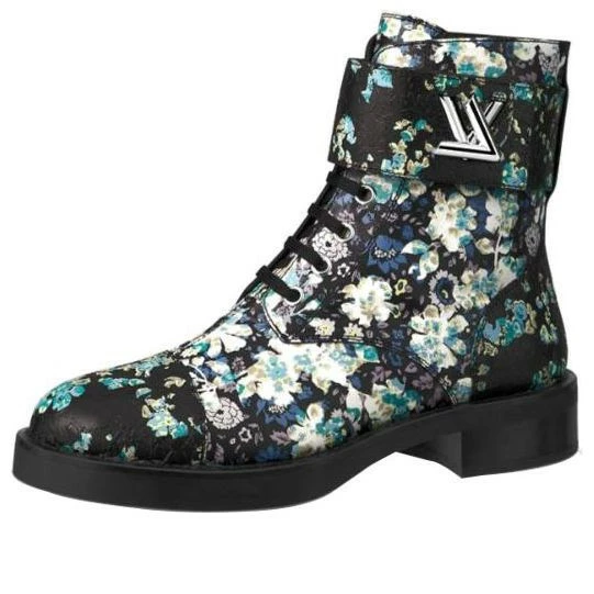 Louis Vuitton LV Wonderland Printing Small Cowhide Flat Blue Black/Blue Marten Boots 1A5LX7 3 Louis Vuitton LV Wonderland Printing Small Cowhide Flat Blue Black/Blue Marten Boots 1A5LX7