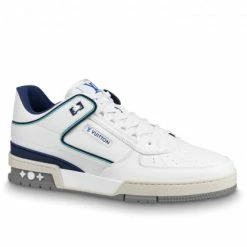 Louis Vuitton Trainer Sneaker White Blue