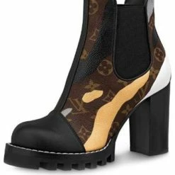 LOUIS VUITTON (WMNS) LV X LOL Star Trail Small Cowhide Ankle Boots Black Brown Black/Brown Marten Boots 1A7VIU