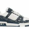 Louis Vuitton LV Trainer Monogram Denim White Blue -KENZO Sales 1A9JGU