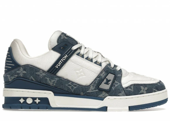 Louis Vuitton LV Trainer Monogram Denim White Blue 3 Louis Vuitton LV Trainer Monogram Denim White Blue