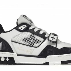 Louis Vuitton LV Trainer Velcro Strap Monogram Denim Black White