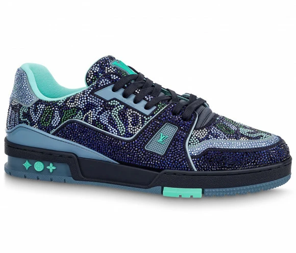 Louis Vuitton LV Trainer Marine Navy Blue Crystal 3 Louis Vuitton LV Trainer Marine Navy Blue Crystal