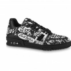 Louis Vuitton Trainer Comic Motifs Black White