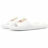 Kenzo Women's Icon Tiger Sliders In White -KENZO Sales FC52MU104P6001A