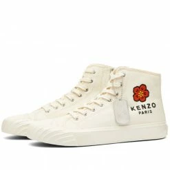 Kenzo School Poppy High Top Sneakers Cream