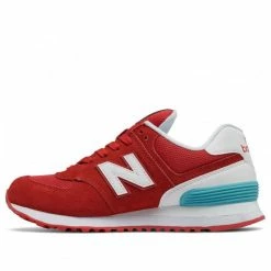 New Balance (WMNS) 574 Series Suede Sneakers Red Red/White/Blue Marathon Running Shoes WL574CNC